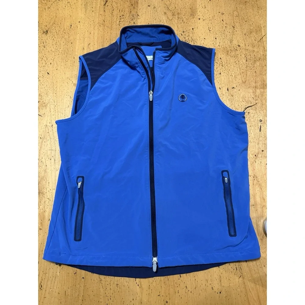 Peter Millar Mens L Blue Lightweight Vest Full Zip GOLF Casual Outerwear